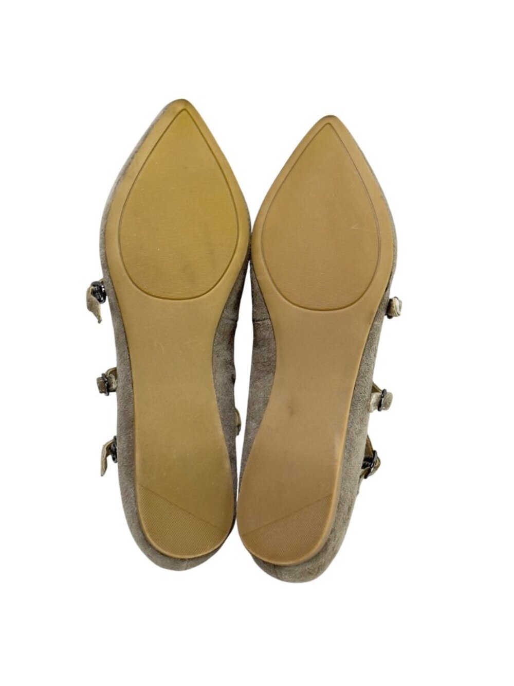 STEVE MADDEN Edggy Shoes Beige Suede Strappy Flats Women’s Size 7.5 - Picture 8 of 12